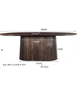 LF-Design Stół SELVETOR 200 cm w kolorze orzecha