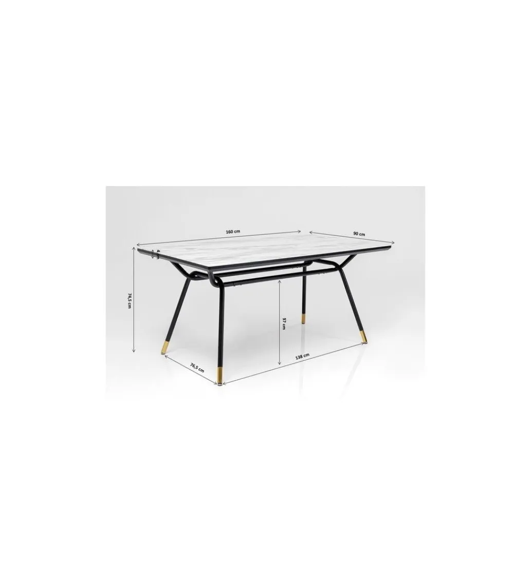 KARE Stół South Beach 160 cm w optyce marmuru