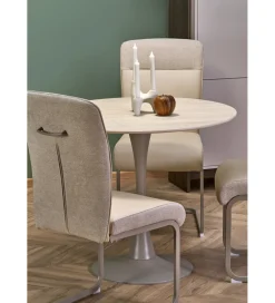 Halmar Stół TOLIO 90 cm blat w optyce trawertynu podstawa kaszmir