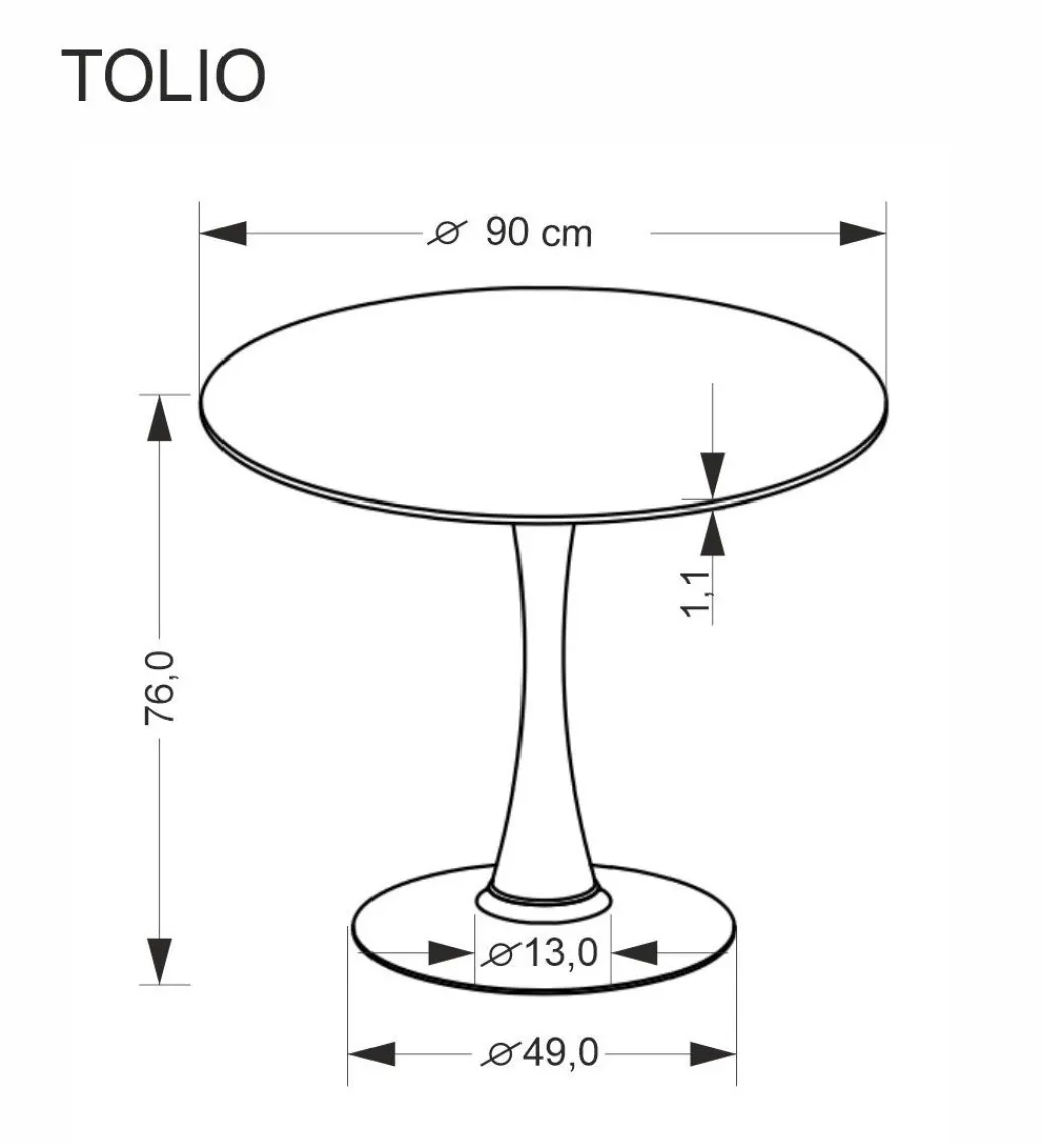 Halmar Stół TOLIO 90 cm blat w optyce trawertynu podstawa kaszmir