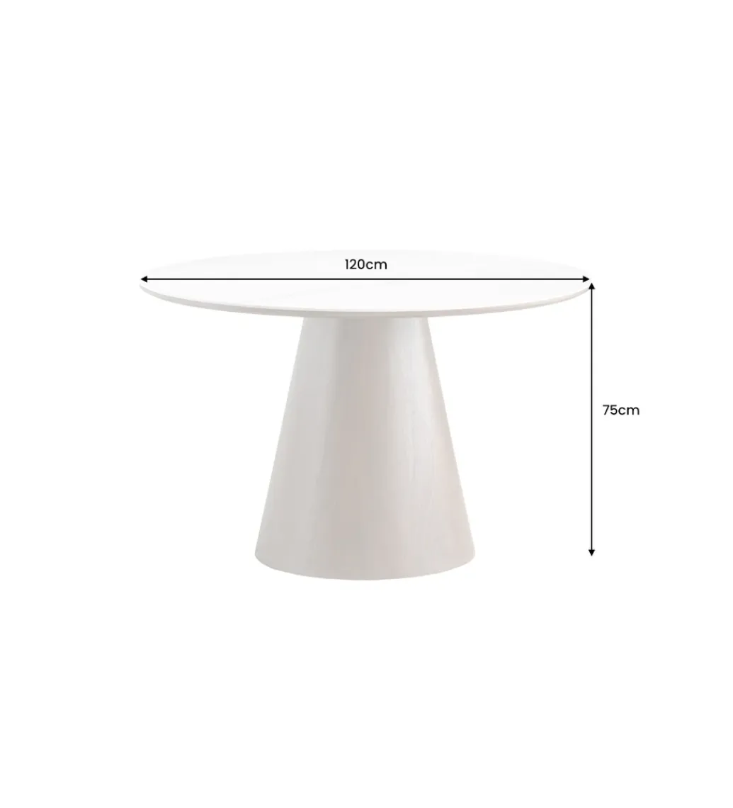 Invicta Interior Stół UNIQUE 120 cm drewno orzecha biały ceramiczny blat