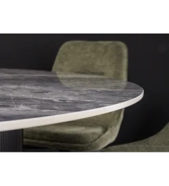 Invicta Interior Stół UNIQUE 120 cm okrągły ceramiczny blat efekt czarny marmur