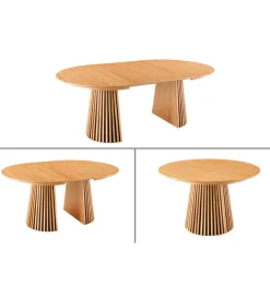 Invicta Interior Stół VALHALLA WOOD okrągły 120-160-200cm rozkładany dąb naturalny