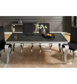 Invicta Interior Stół VENETO Modern Barock 180 cm w optyce czarnego marmuru