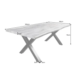 Invicta Interior Stół WILD 180 cm bielony wygląd dębu szary