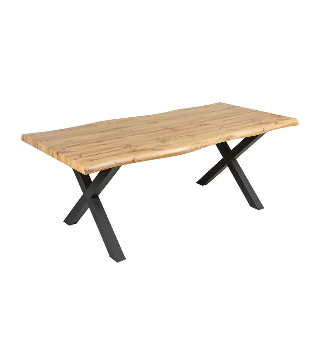 Invicta Interior Stół WILD 160 cm nogi X wygląd naturalnego dębu