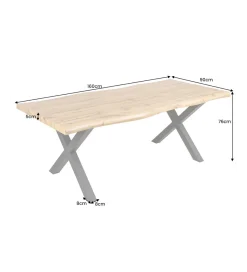 Invicta Interior Stół WILD 160 cm nogi  X wygląd naturalnego dębu