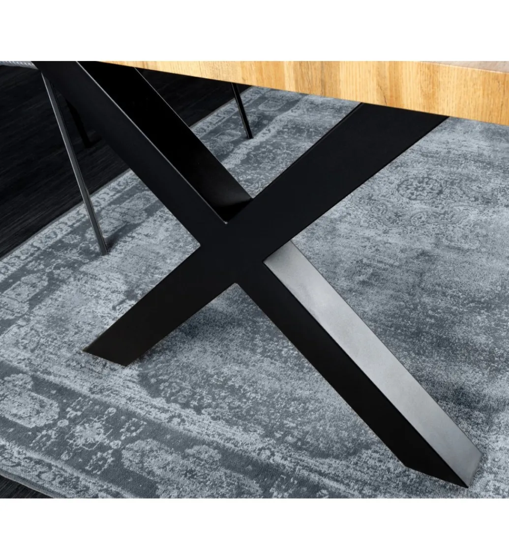 Invicta Interior Stół WILD 160 cm nogi X wygląd naturalnego dębu