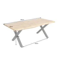 Invicta Interior - przedsprzedaż Stół WILD 180 cm nogi X wygląd naturalnego dębu