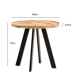 WOHNLING, GERMANY Stół WOHNLING 80 cm drewno mango nogi czarne