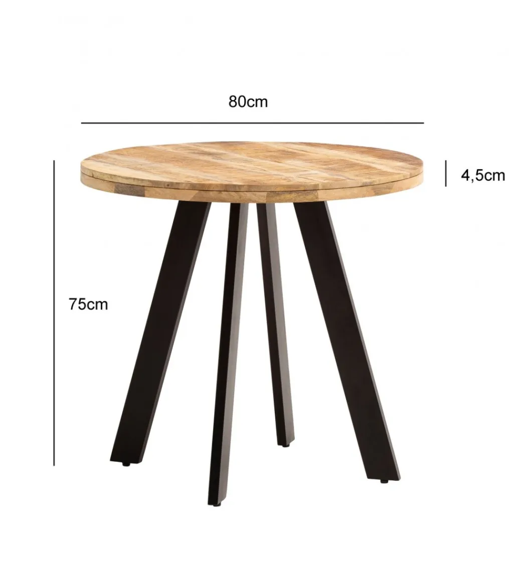 WOHNLING, GERMANY Stół WOHNLING 80 cm drewno mango nogi czarne