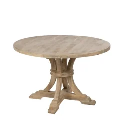 Zona-Design Stół WORNMIN 120 cm drewno mango przecierana biel