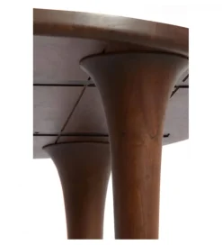 L&L Stół ZALE 120 cm drewno akcja ciemny brązowy