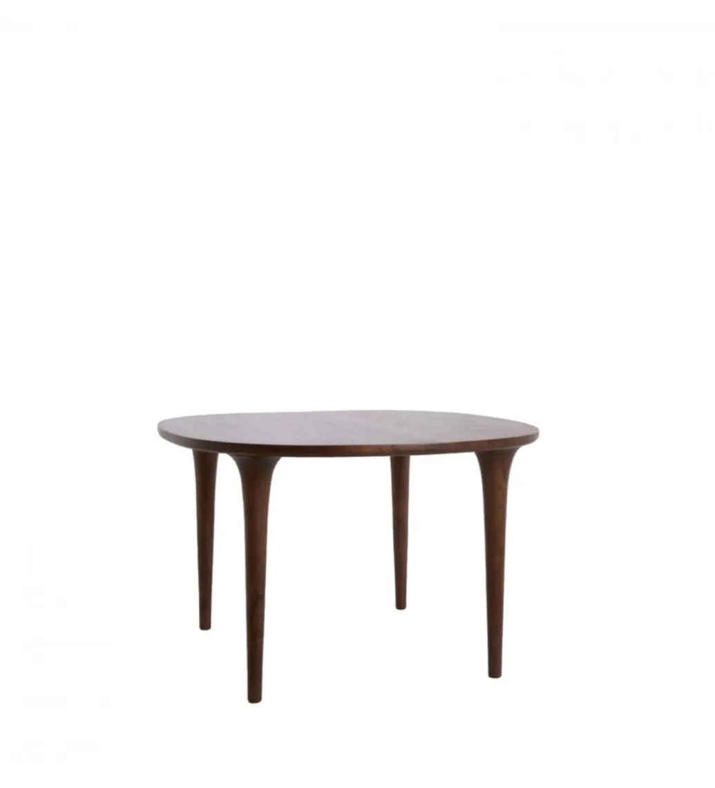 L&L Stół ZALE 120 cm drewno akcja ciemny brązowy