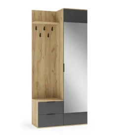 Halmar Szafa CORAL 202 cm naturalna czarna