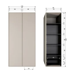 WOOOD Szafa DAILY 200 x 100 cm drewno sosny szara