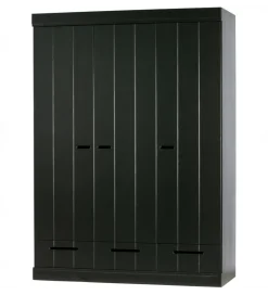 WOOOD Szafa DRAWER 195 x 140 cm drewno sosna czarna