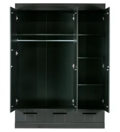 WOOOD Szafa DRAWER 195 x 140 cm drewno sosna czarna