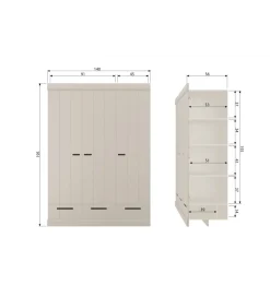 WOOOD Szafa DRAWER 195 x 140 cm drewno sosna dust