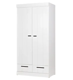 WOOOD Szafa DRAWER 195 x 94 cm drewno sosna biała