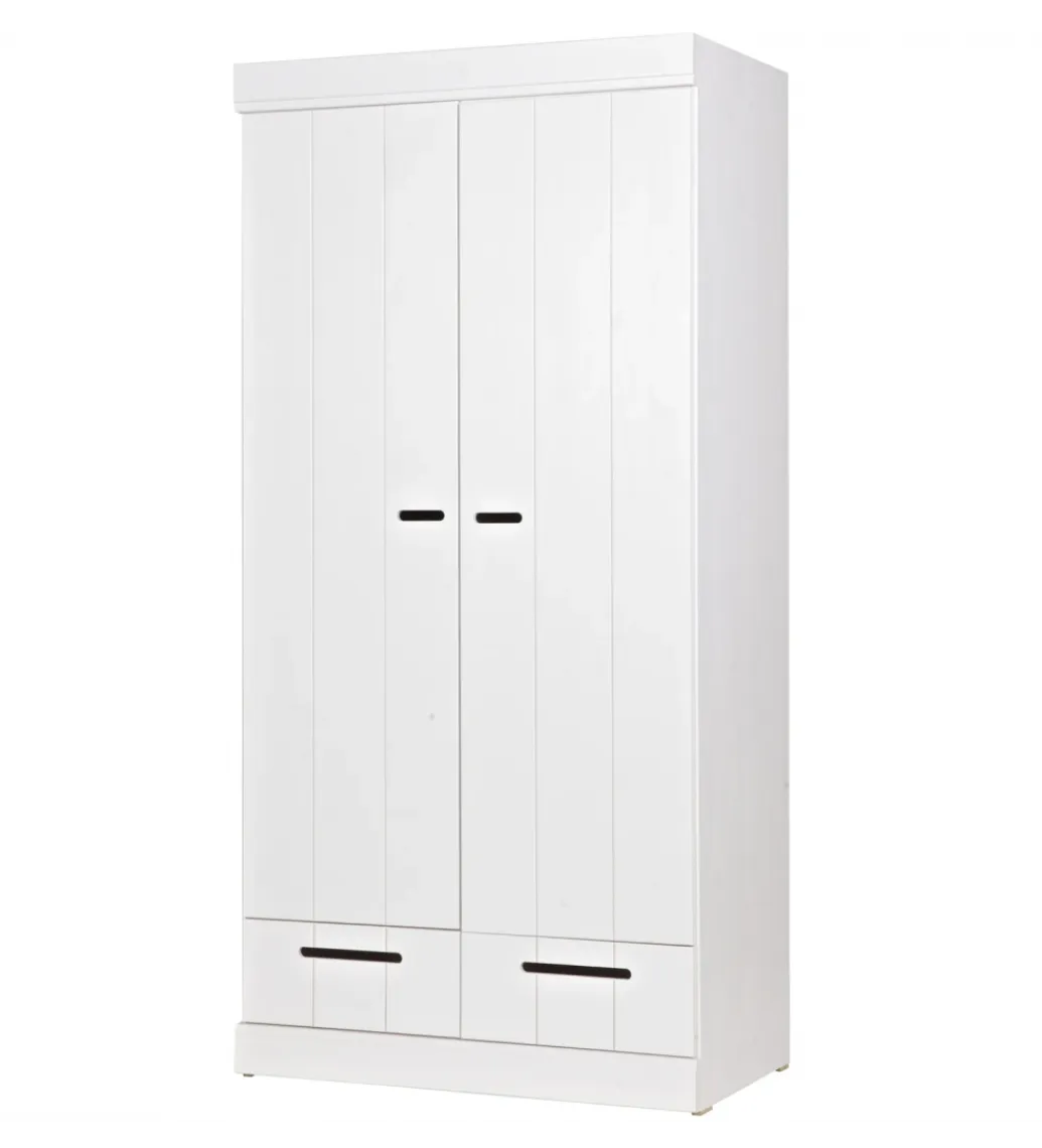 WOOOD Szafa DRAWER 195 x 94 cm drewno sosna biała