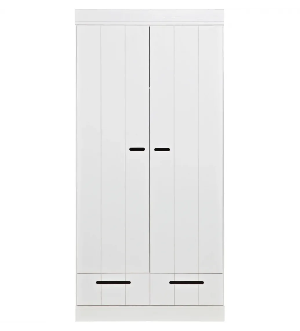WOOOD Szafa DRAWER 195 x 94 cm drewno sosna biała