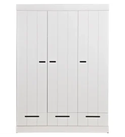 WOOOD Szafa DRAWER 195 x 140 cm drewno sosna biała