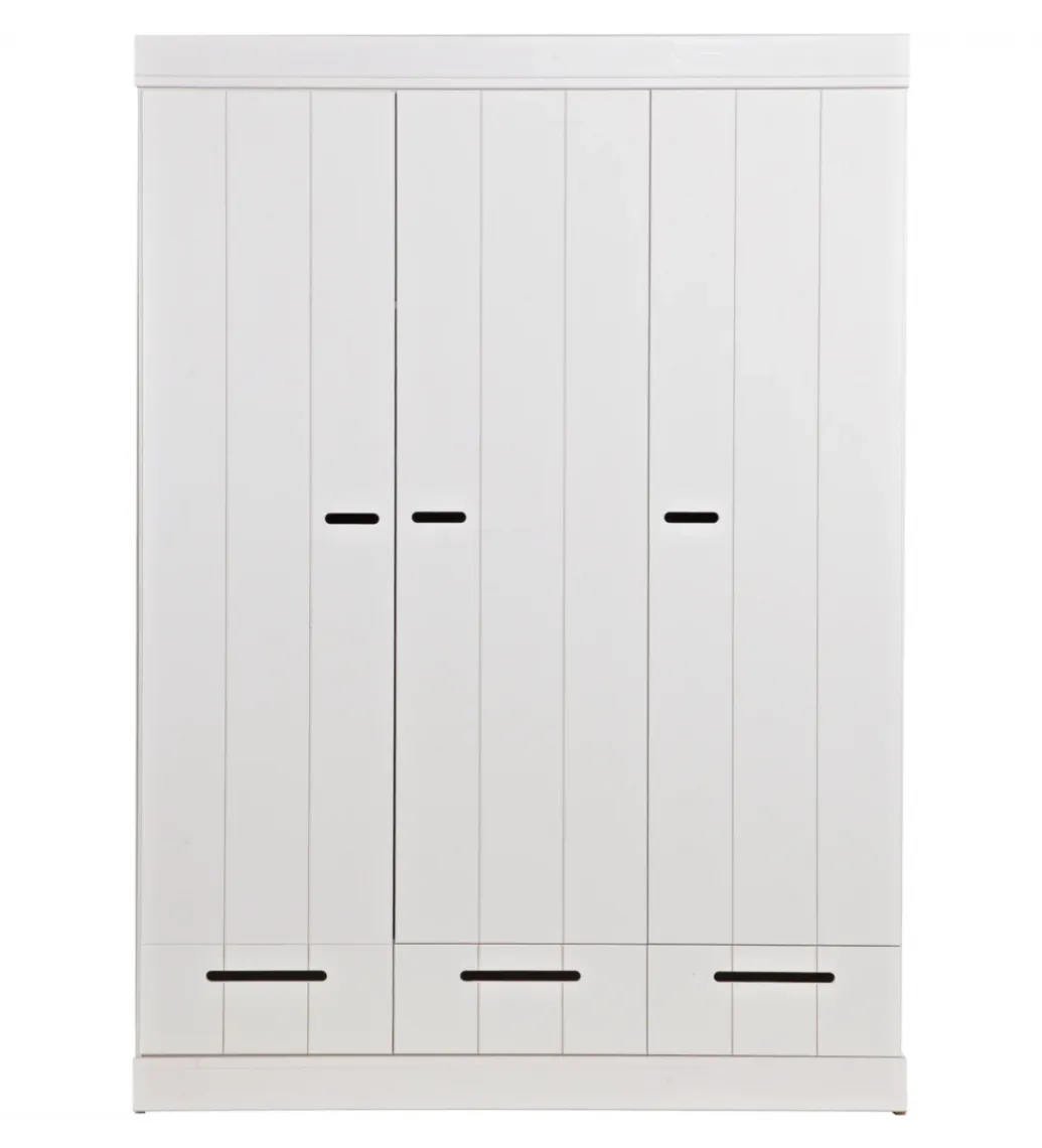 WOOOD Szafa DRAWER 195 x 140 cm drewno sosna biała