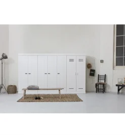 WOOOD Szafa DRAWER 195 x 140 cm drewno sosna biała