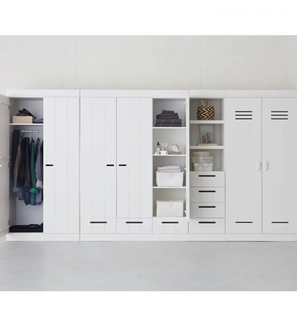 WOOOD Szafa DRAWER 195 x 140 cm drewno sosna biała