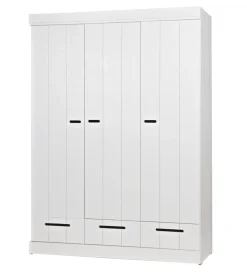 WOOOD Szafa DRAWER 195 x 140 cm drewno sosna biała