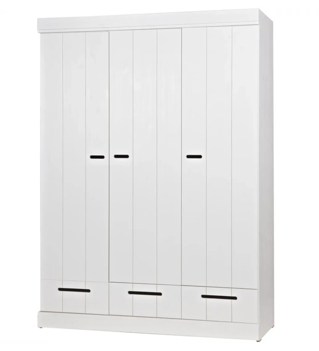 WOOOD Szafa DRAWER 195 x 140 cm drewno sosna biała