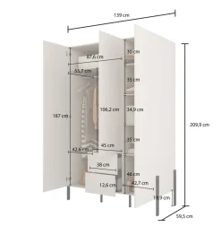 Helvetia Szafa JUKON 210 cm kaszmir
