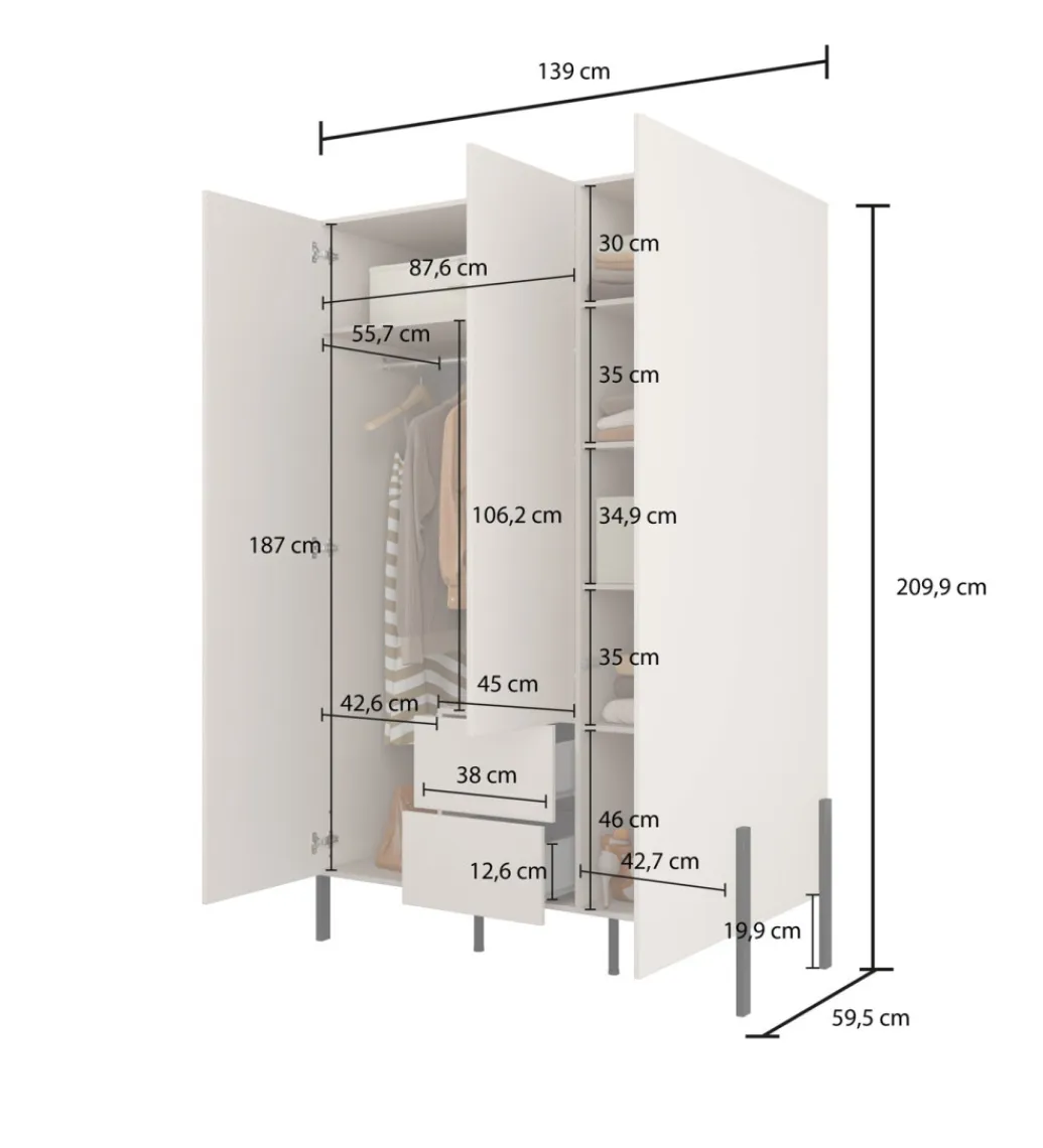 Helvetia Szafa JUKON 210 cm kaszmir