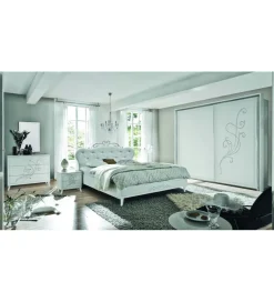MCA Linia Włoska Szafa NIVEA 243 Cm X 230 Cm Biała Z Ozdobnym Nadrukiem