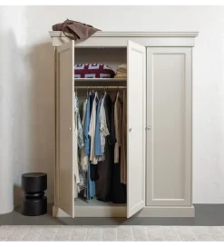 WOOOD Szafa OLIVIA 212 cm drewno sosna szara