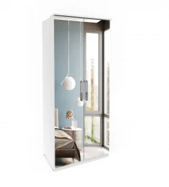Helvetia Szafa OPTIMA 90 cm biała z lustrami