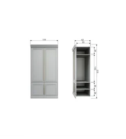 WOOOD Szafa ORGANIZE 62 cm drewno sosny mist