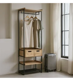 Zona-Design Szafa otwarta INDUSTRIAL 60 cm naturalna czarna
