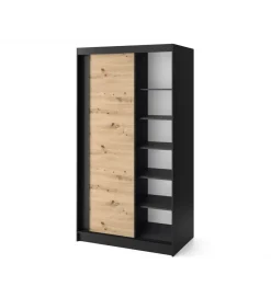 ELTAP Szafa przesuwna Esville II 120 cm w optyce Dąb artisan/Czarny mat