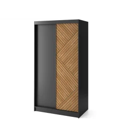 ELTAP Szafa przesuwna Marrphy II 120 cm czarny/dąb caramel