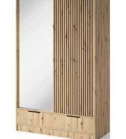 ELTAP Szafa przesuwna VOODI II 120 cm z lustrem kolor dąb artisan