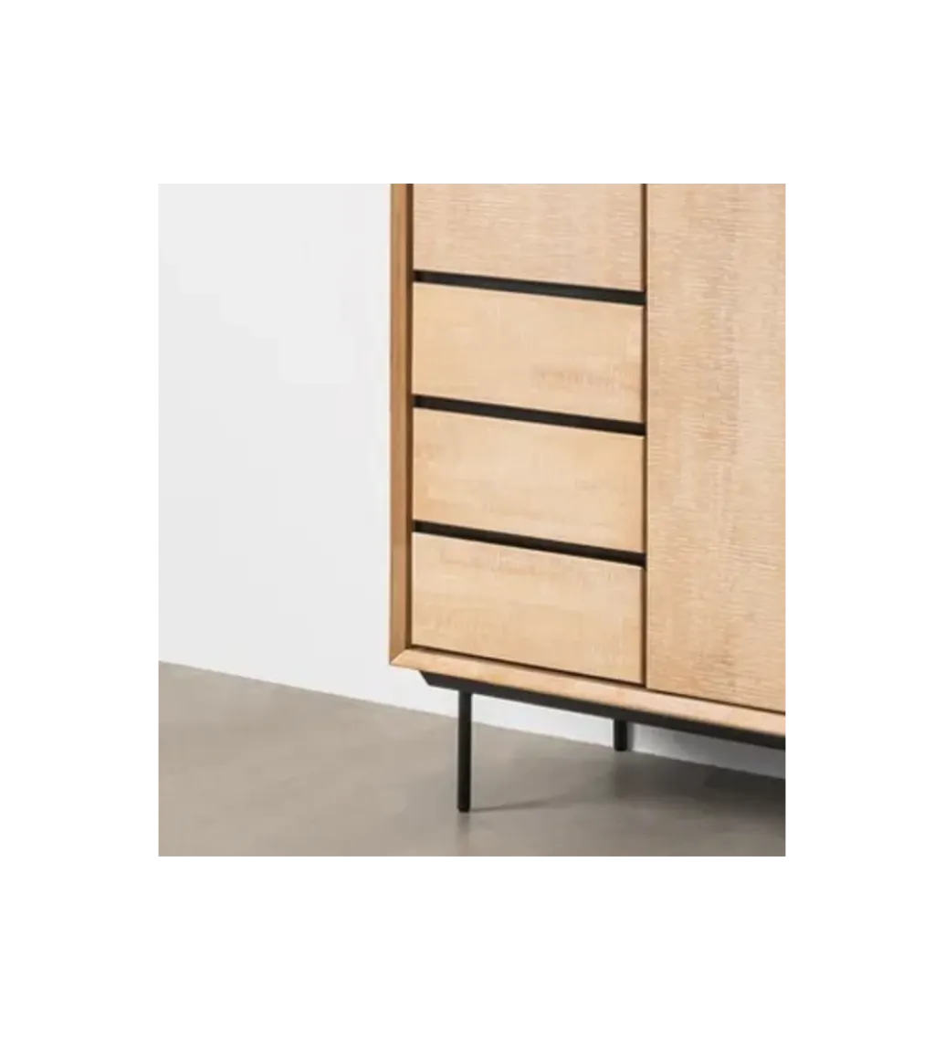 Zona-Design Szafa SINTRA 204 cm drewno kauczuk naturalna