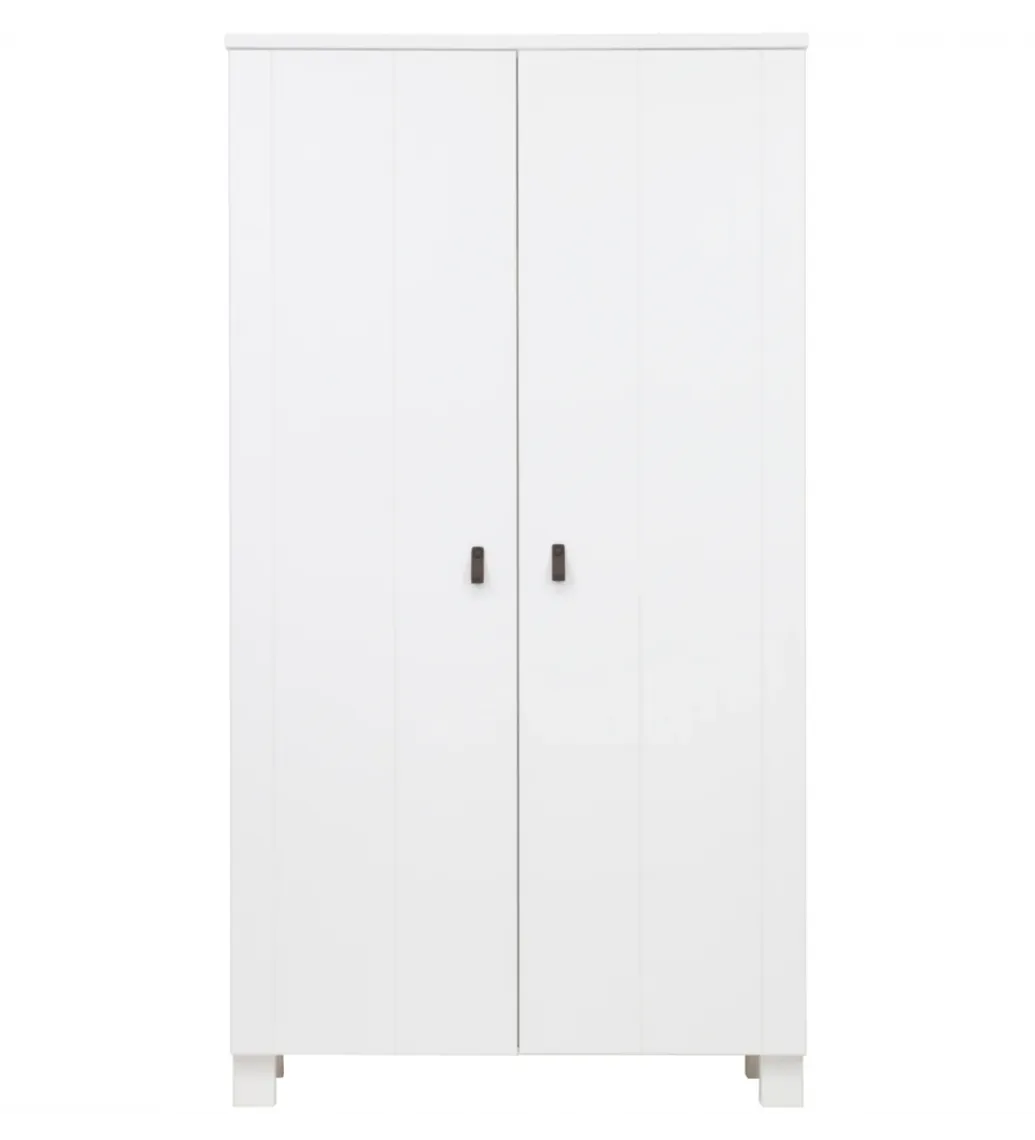 WOOOD Szafa TIES 202 cm drewno sosny biała