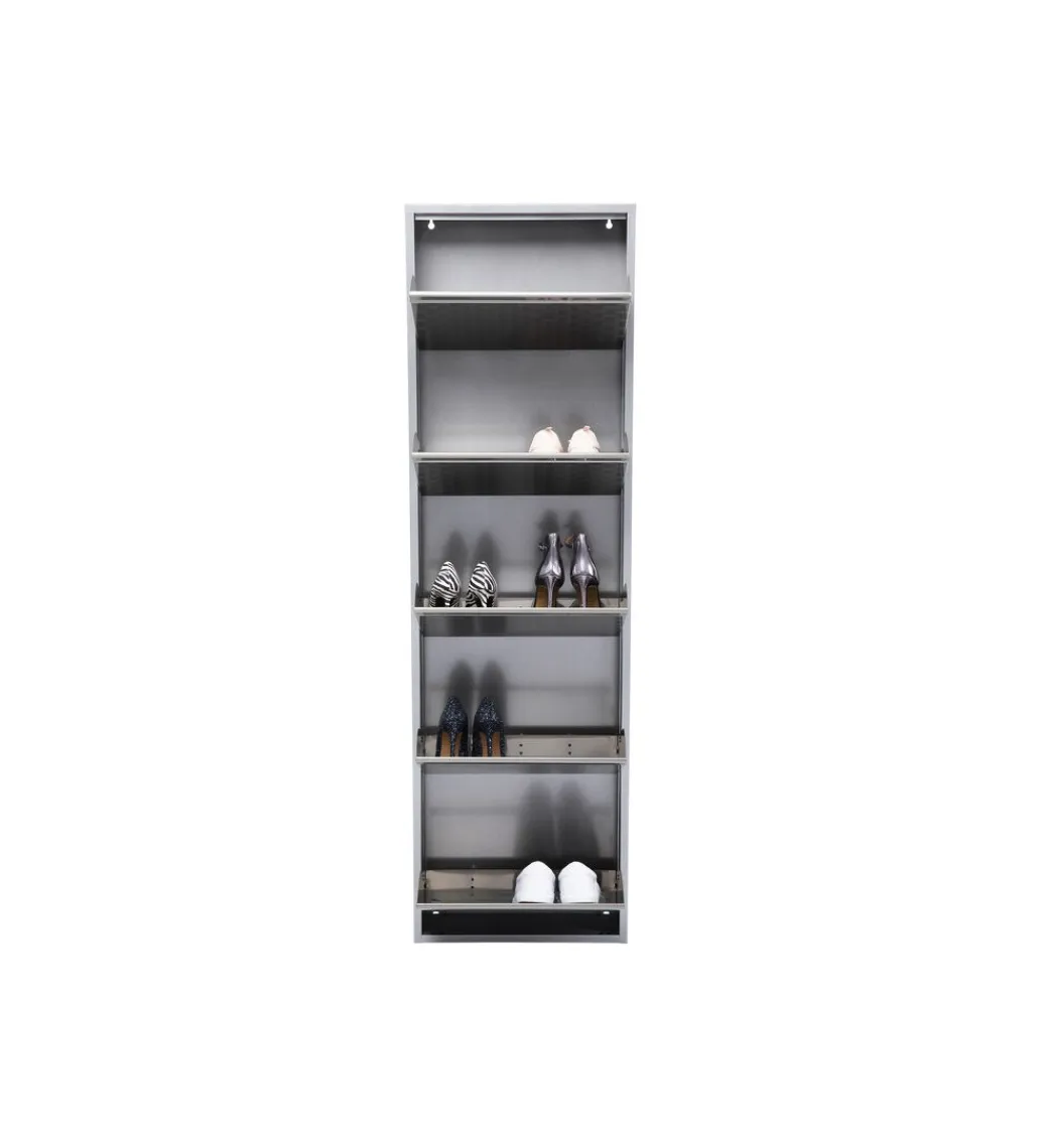 KDesign Szafka na buty CARUSO 170 cm srebrna