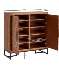 WOHNLING, GERMANY Szafka na buty HERNARES 100 cm drewno sheesham