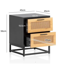 WOHNLING, GERMANY Szafka nocna Ambert 45 cm czarna