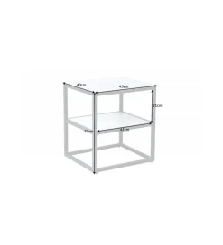 Invicta Interior Szafka nocna RAUL 45 cm w optyce białego marmuru