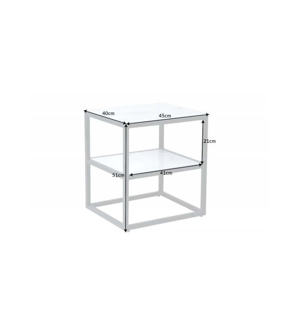 Invicta Interior Szafka nocna RAUL 45 cm w optyce białego marmuru