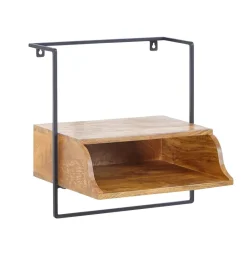 WOHNLING, GERMANY Szafka nocna wisząca BARIKA 44 cm drewno mango brąz